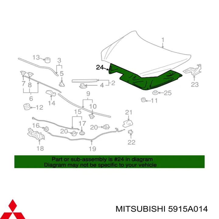 Insonorizante de motor Mitsubishi 5915A014 precio, desde 71,00 EUR