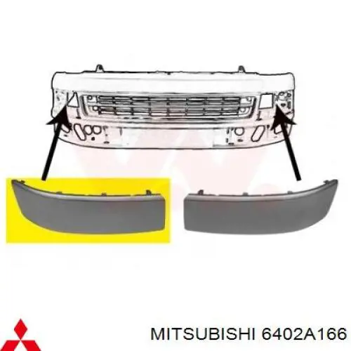 Rejilla de luz antiniebla delantera derecha para Mitsubishi Colt (CZ)