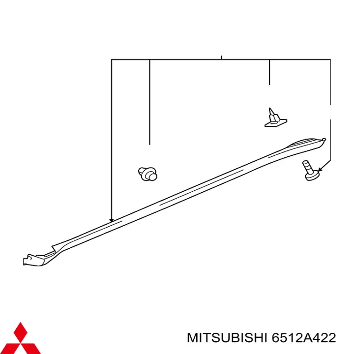 6512A422 Mitsubishi listón de acceso exterior derecho