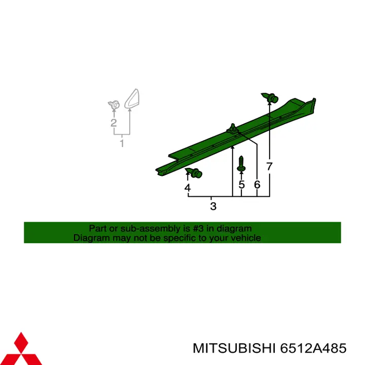 Listón de acceso exterior izquierdo para Mitsubishi Lancer (CX_A)