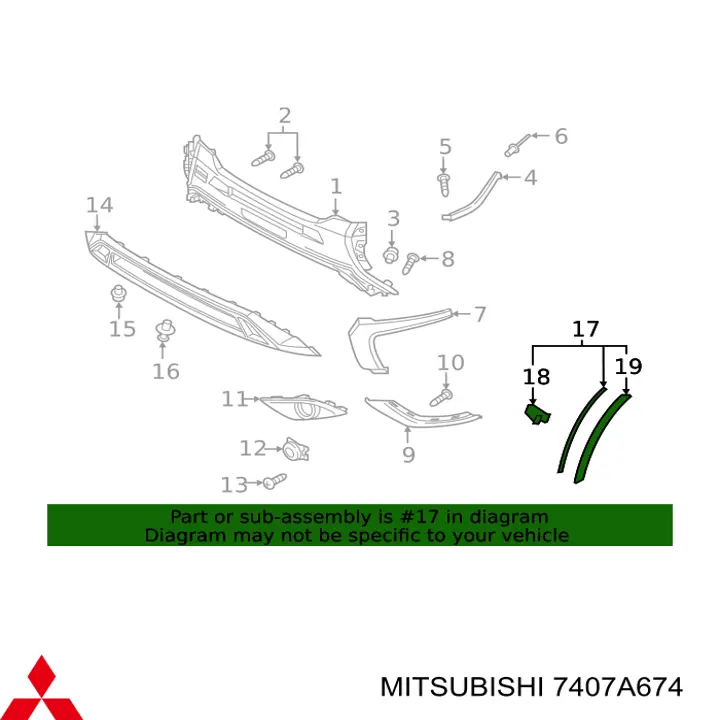 Arco de rueda, panel lateral, derecho Mitsubishi Outlander 