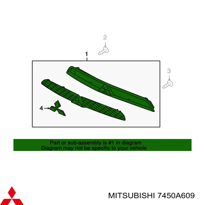 Rejilla delantera Mitsubishi 7450A609 precio, desde 35,53 EUR