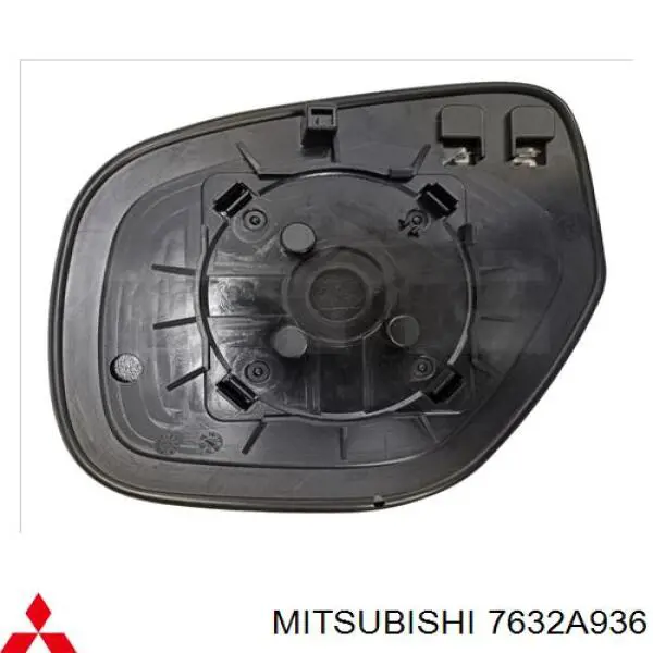 7632A936 Mitsubishi cristal de espejo retrovisor exterior derecho