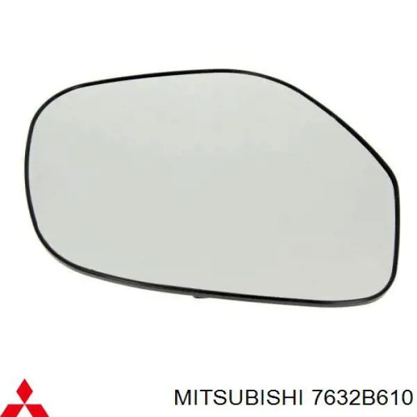 7632B610 Mitsubishi cristal de espejo retrovisor exterior derecho