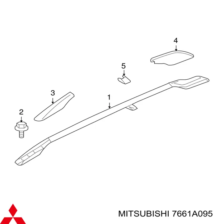 7661A095 Mitsubishi barra de techo izquierda