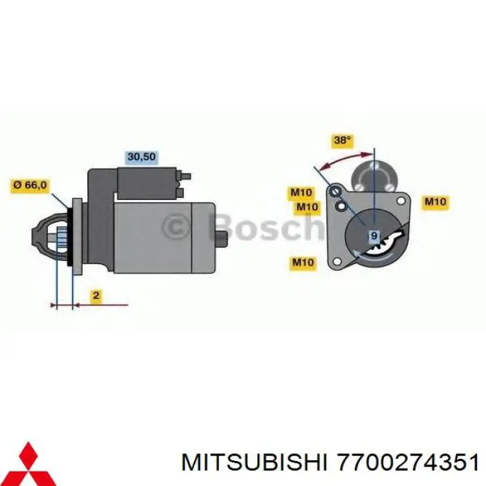 7700274351 Mitsubishi motor de arranque