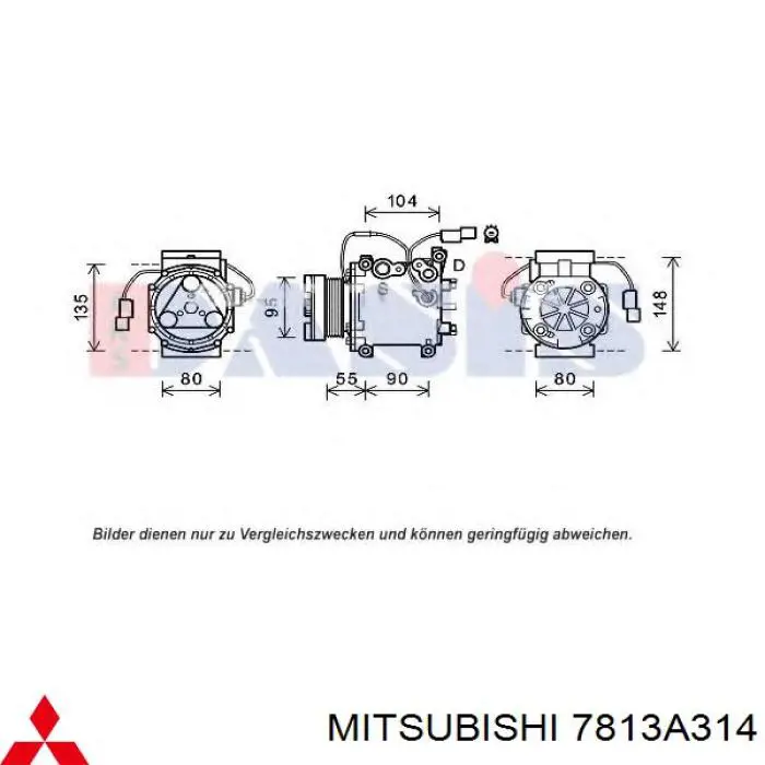 7813A268 Mitsubishi compresor de aire acondicionado