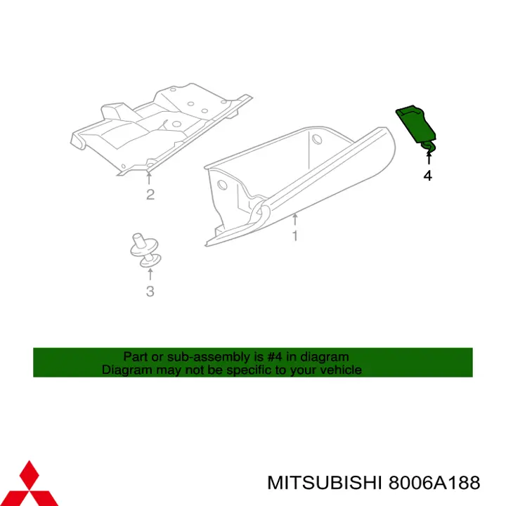 Amortiguador de tapa de guantera para Mitsubishi Lancer (CY_A, CZ_A)