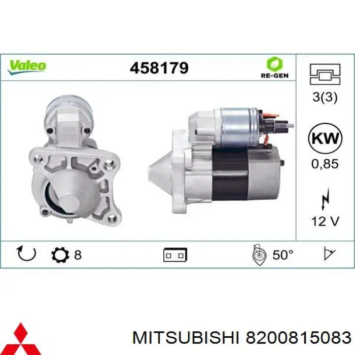 Motor de arranque 8200815083 Mitsubishi