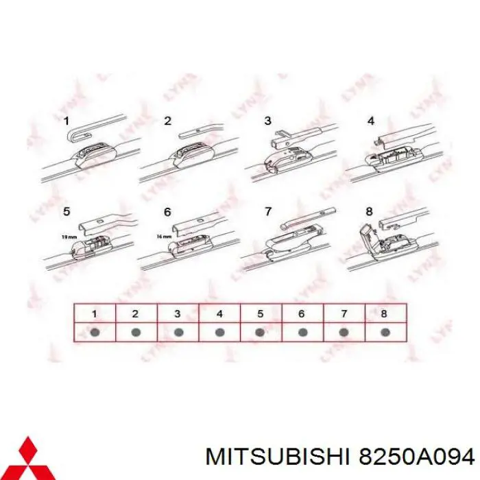 Escobilla del limpiaparabrisas del lado del conductor Mitsubishi 8250A094 precio, desde 8,92 EUR