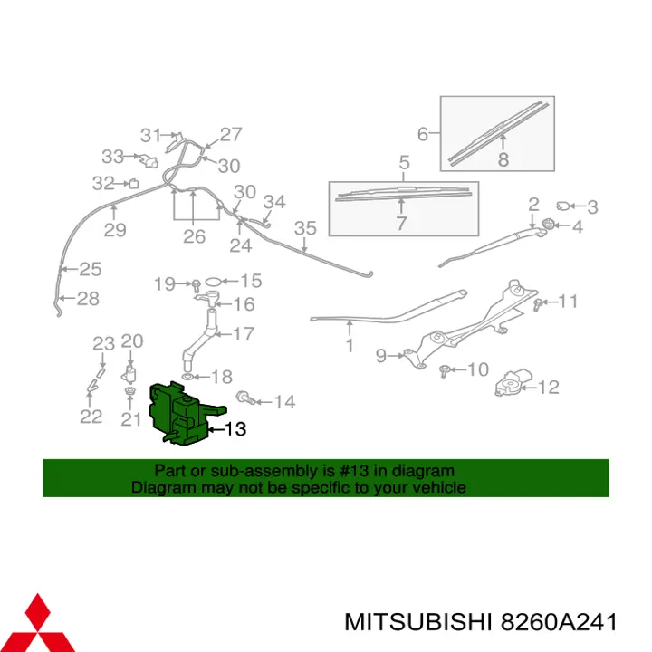 Deposito del lavaparabrisas Mitsubishi 8260A241 precio, desde 59,15 EUR
