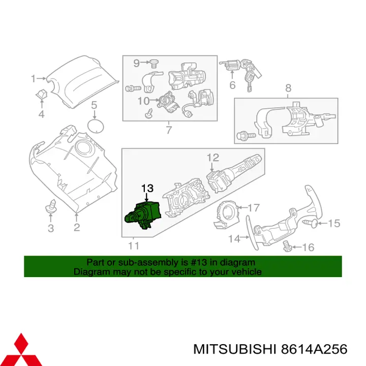 Mando de luces izquierdo para Mitsubishi Outlander (GF, GG)