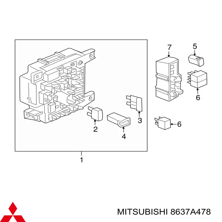 Caja de fusibles, trasera interior para Mitsubishi Lancer (CY_A, CZ_A)