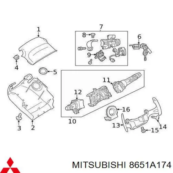Sensor de ángulo de giro del volante Mitsubishi 8651A174 precio, desde 114,71 EUR