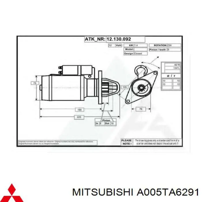 A005TA6291 Mitsubishi alternador