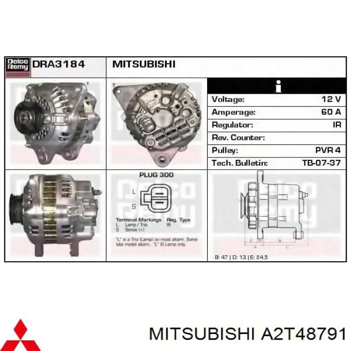 A2T48791 Mitsubishi alternador