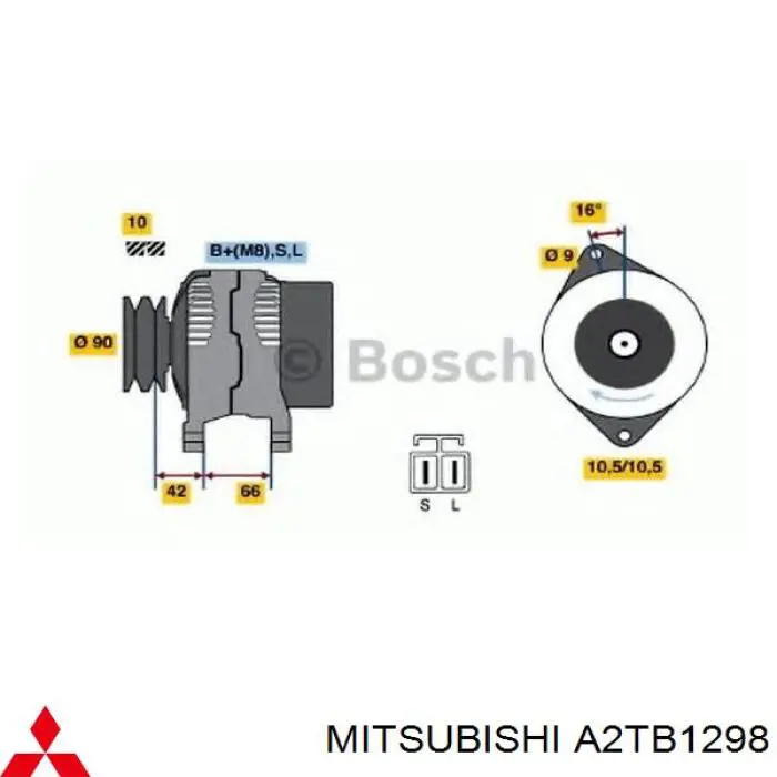 A2TB1298 Mitsubishi Alternador de coche