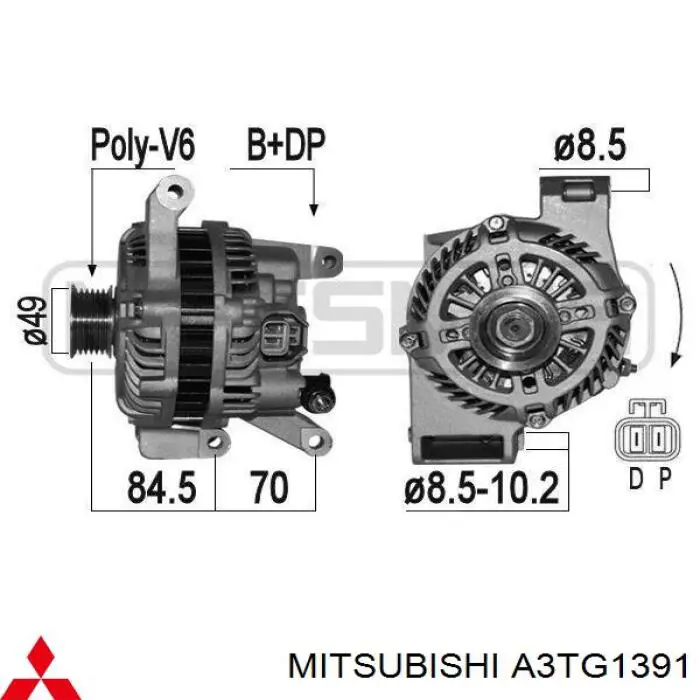 a3tg1391 Mitsubishi alternador