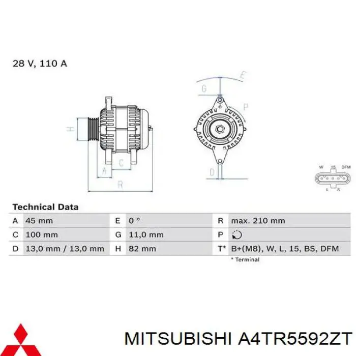 A4TR5592ZT Mitsubishi alternador