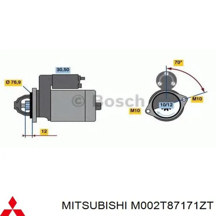 M002T87171ZT Mitsubishi motor de arranque