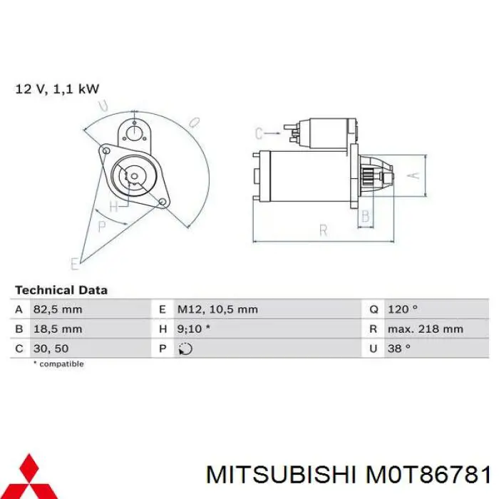 M0T86781 Mitsubishi motor de arranque