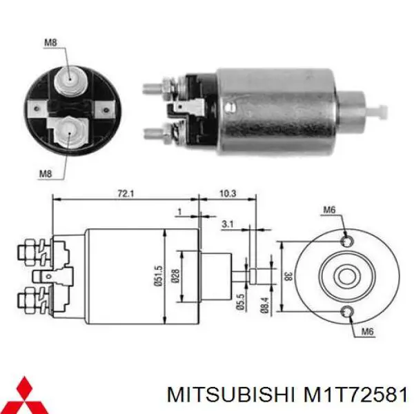 Burro de arranque  Mitsubishi M1T72581 precio, desde 68,24 EUR