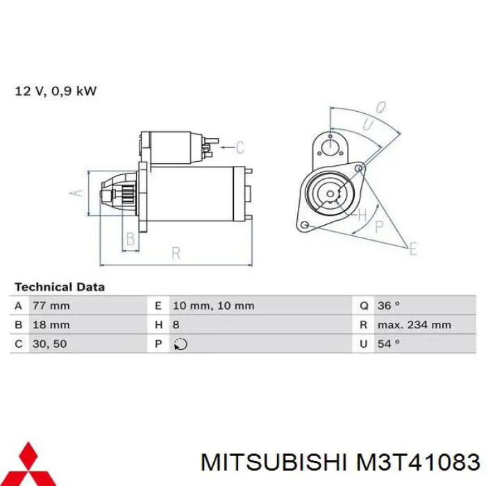 Comprar M3T41083 Mitsubishi Motores de arranque
