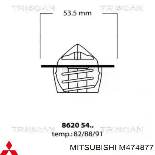 M474877 Mitsubishi termostato, refrigerante