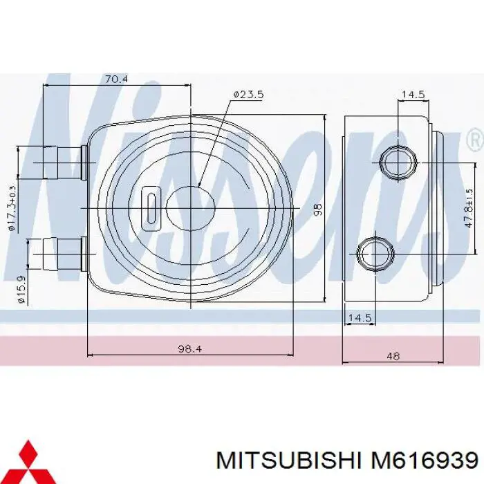 M616939 Mitsubishi radiador de aceite