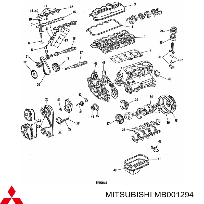 MB001294 Mitsubishi acople tapon de drenaje caja de cambios