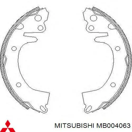 MB004063 Mitsubishi zapatas de frenos de tambor traseras