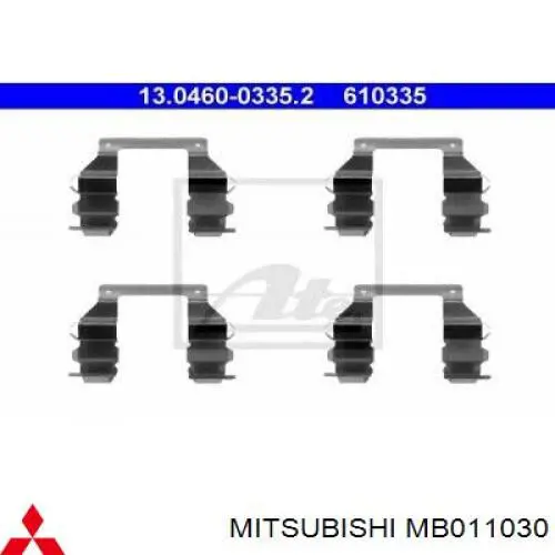 MB011030 Mitsubishi lamina antiruido pastilla de freno delantera