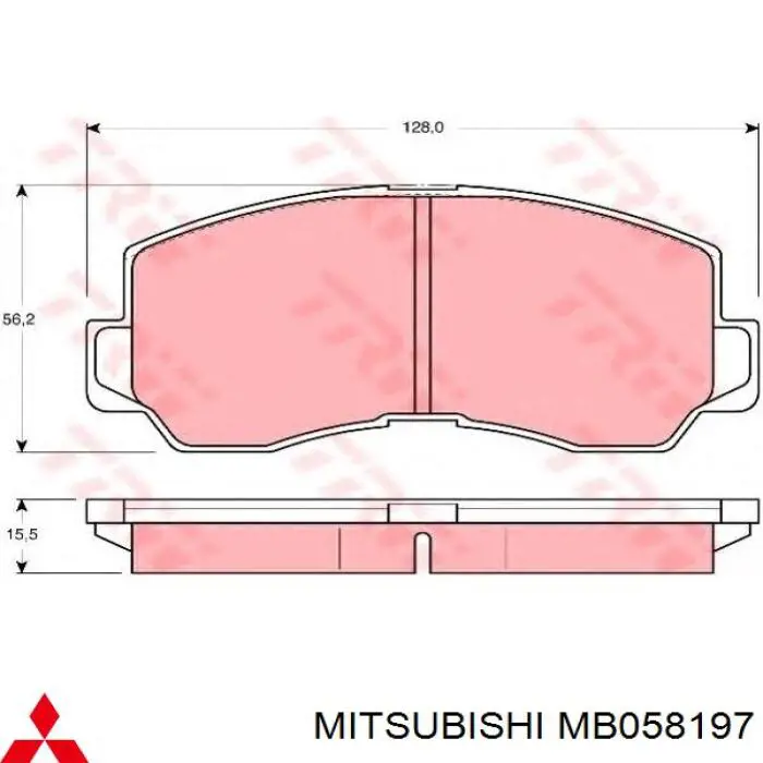 MB058197 Mitsubishi pastillas de freno delanteras