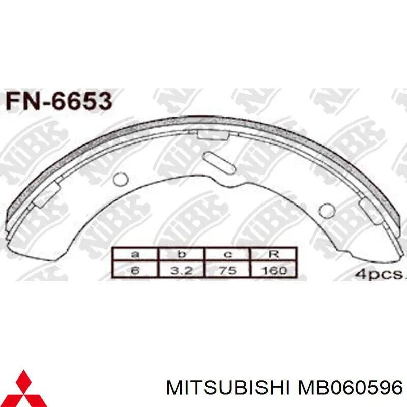 MB060596 Mitsubishi zapatas de frenos de tambor traseras