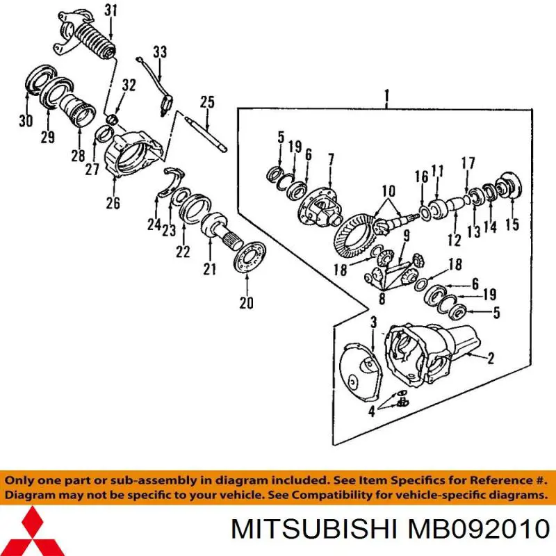 Comprar MB290960 Mitsubishi Cojinete del diferencial del eje delantero
