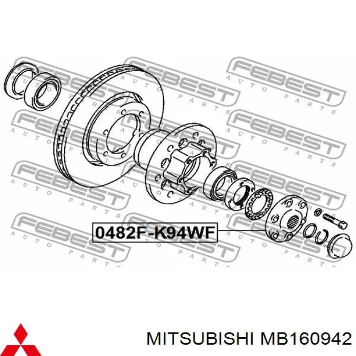 Comprar MB160942 Mitsubishi Brida del cubo de la rueda delantera