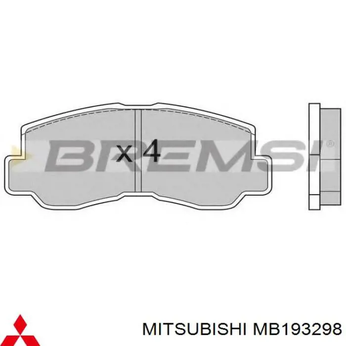 MB 193 298 Mitsubishi pastillas de freno delanteras