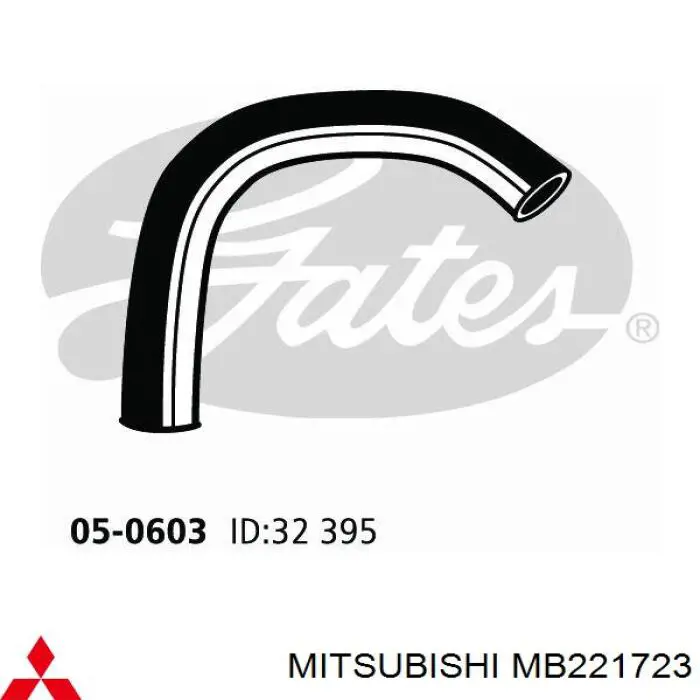 Manguera inferior del radiador Mitsubishi MB221723 precio, desde  