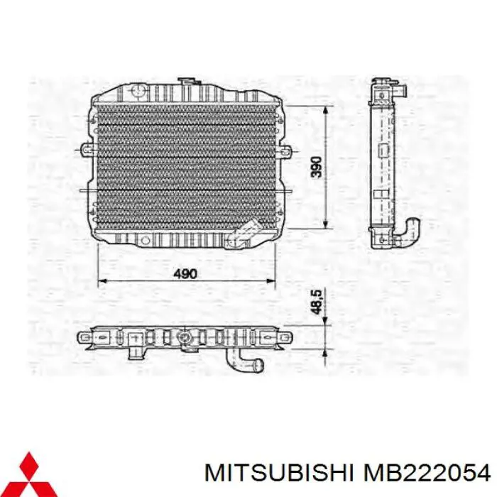 MB222054 Mitsubishi radiador
