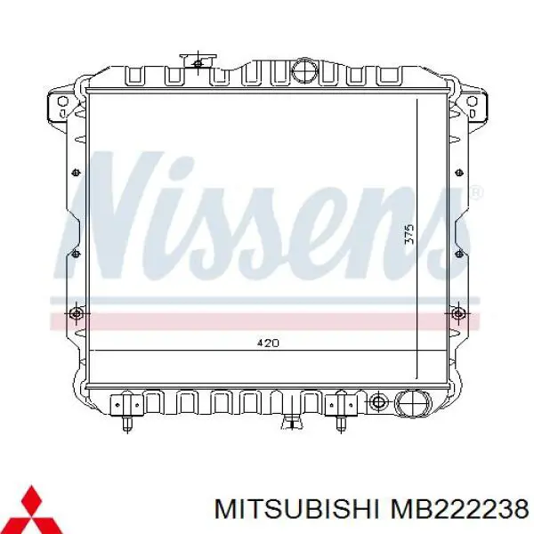 Comprar MB222238 Mitsubishi Radiador de auto