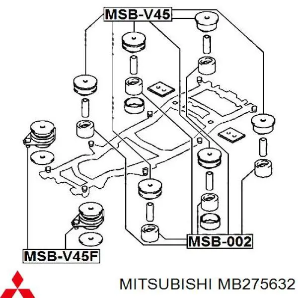 MB275632 Mitsubishi casquillo, suspensión de cabina