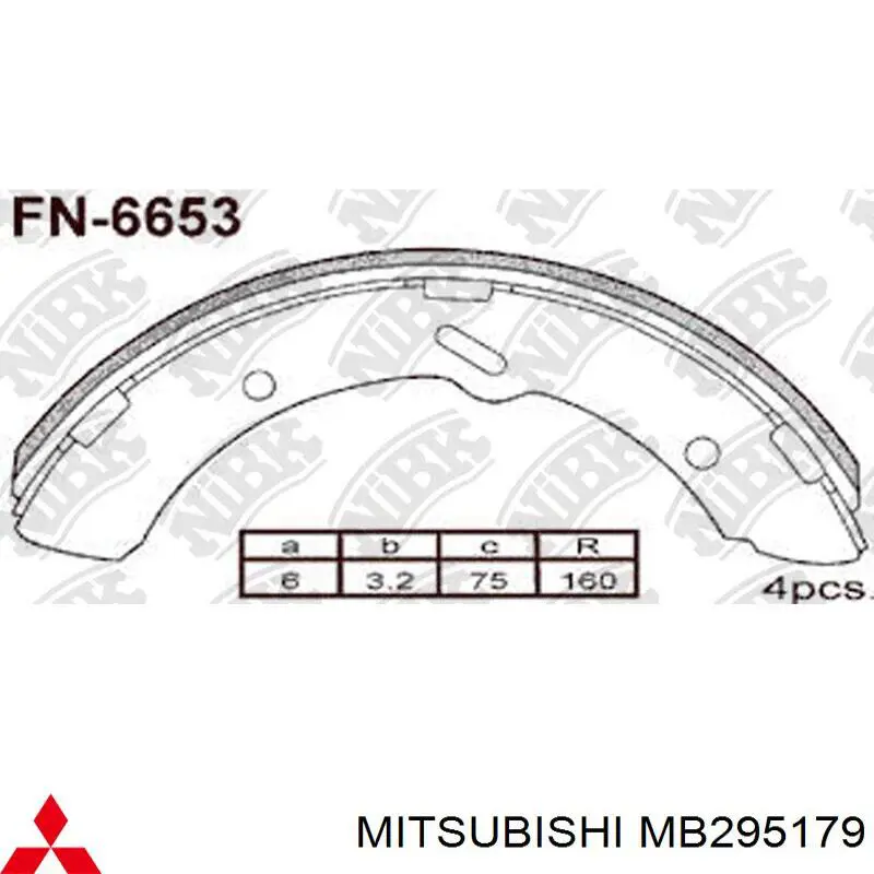 MB295179 Mitsubishi zapatas de frenos de tambor traseras