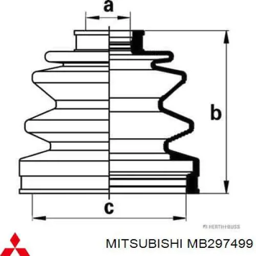 MB297499 Mitsubishi fuelle, árbol de transmisión delantero exterior