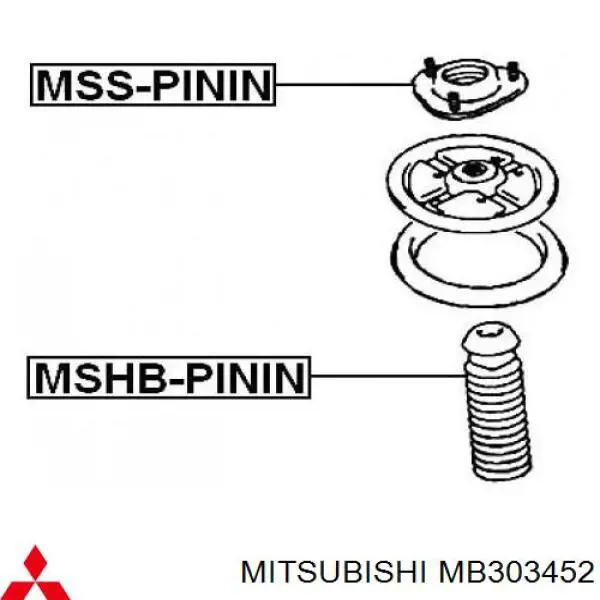 MB303452 Mitsubishi soporte amortiguador delantero