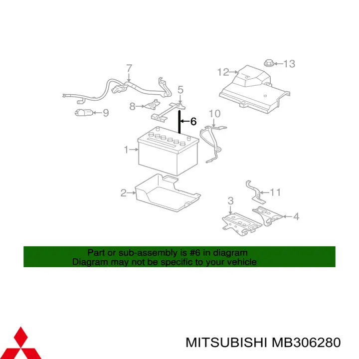 MB306280 Mitsubishi Soporte de batería