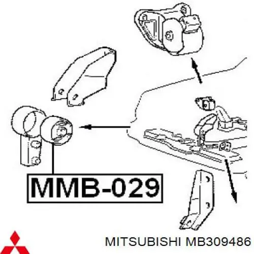 MB309486 Mitsubishi soporte, motor, delantero, silentblock