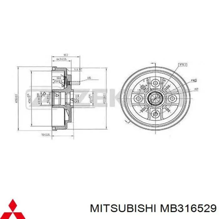 MB316529 Mitsubishi freno de tambor trasero