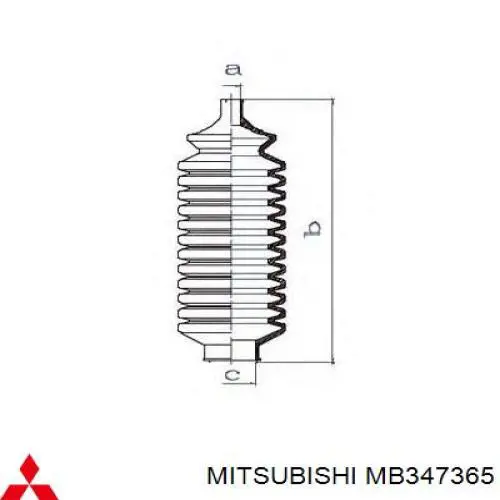 Guardapolvo de dirección derecho (cremallera) Mitsubishi MB347365 precio, desde 9,53 EUR