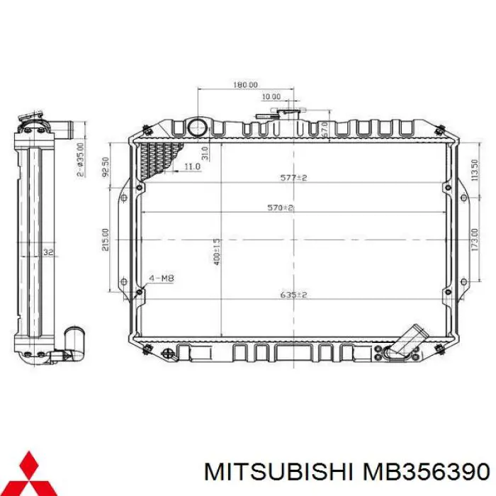 MB356390 Mitsubishi Refrigeración del motor