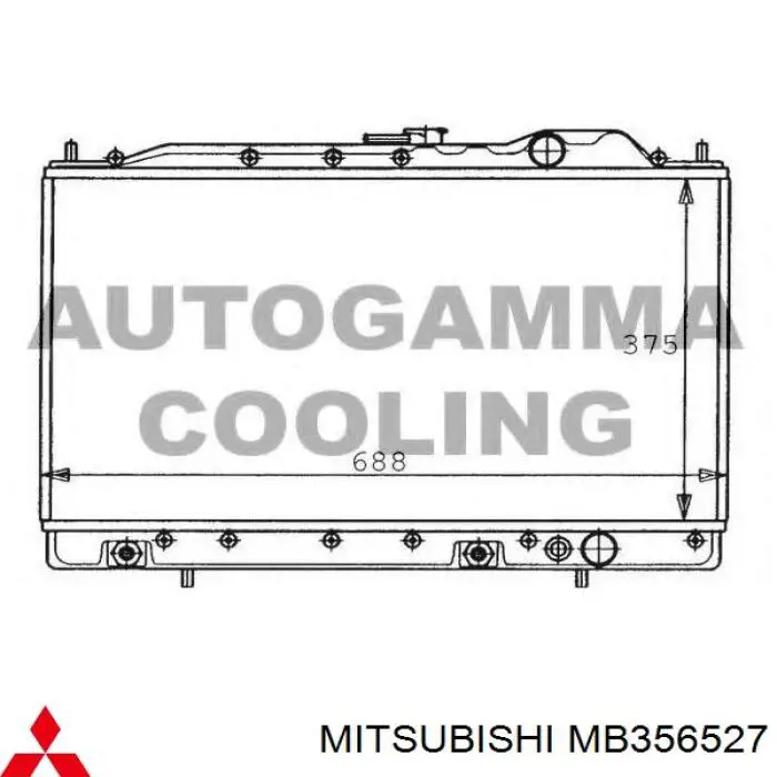 MB356527 Mitsubishi radiador refrigeración del motor